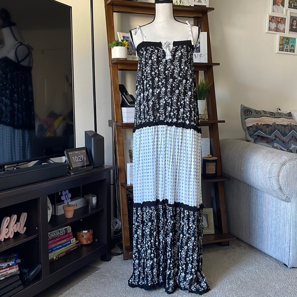 Maxi Woven Dress, with spaghetti straps. NEW WITH TAG.